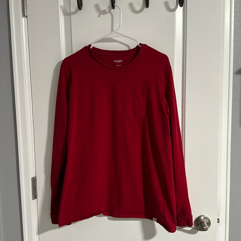 Burt’s Bee Mens Red Long Sleeve Shirt